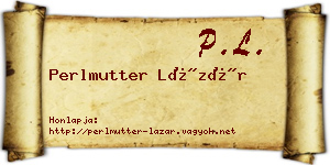 Perlmutter Lázár névjegykártya